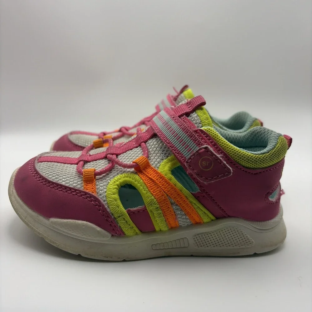 Stride Rite 360 Brinley Sneaker Sandals Toddler Girls 8M Pink/yellow/orange